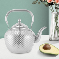 Stainless Steel Tea Pot, 2L Capacity, Tea Filter, Hammered Surface, Ideal for Family Brewing and Easy Cleaning