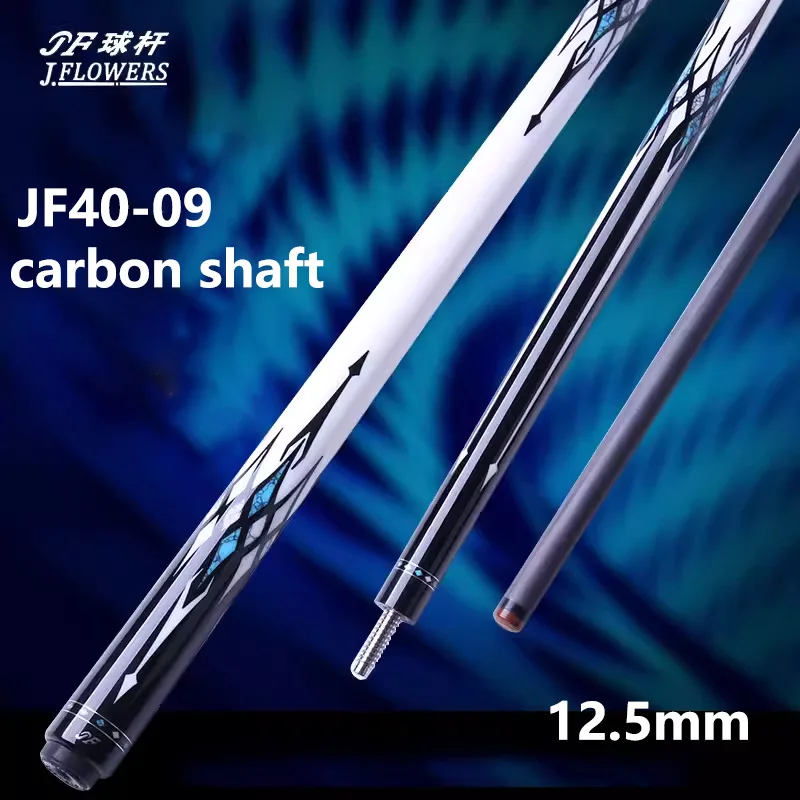 

JFLOWERS-Carbon Fiber Blue Billiards Cue, Big Head, Middle Eight, Nine, Chinese,40-09