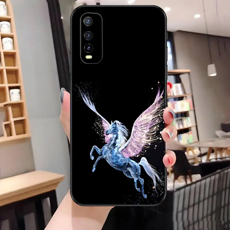 Handsome Pegasus Unicorn Phone Case Funda For VIVO Y31 Y95 Y93 Y20 V19 V17 V15 Pro X60 X80 IQOO U5 9 Soft Black Shockproof Cover