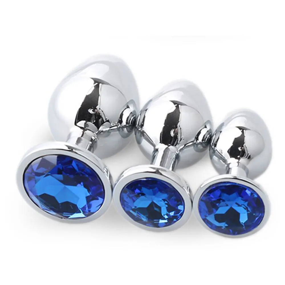 Metal Anal Plug Stainless Steel Butt Plug With Jewelry Colorful Crystal Anus Plug Anal Bead Adults Sex Toys for women Adult Game