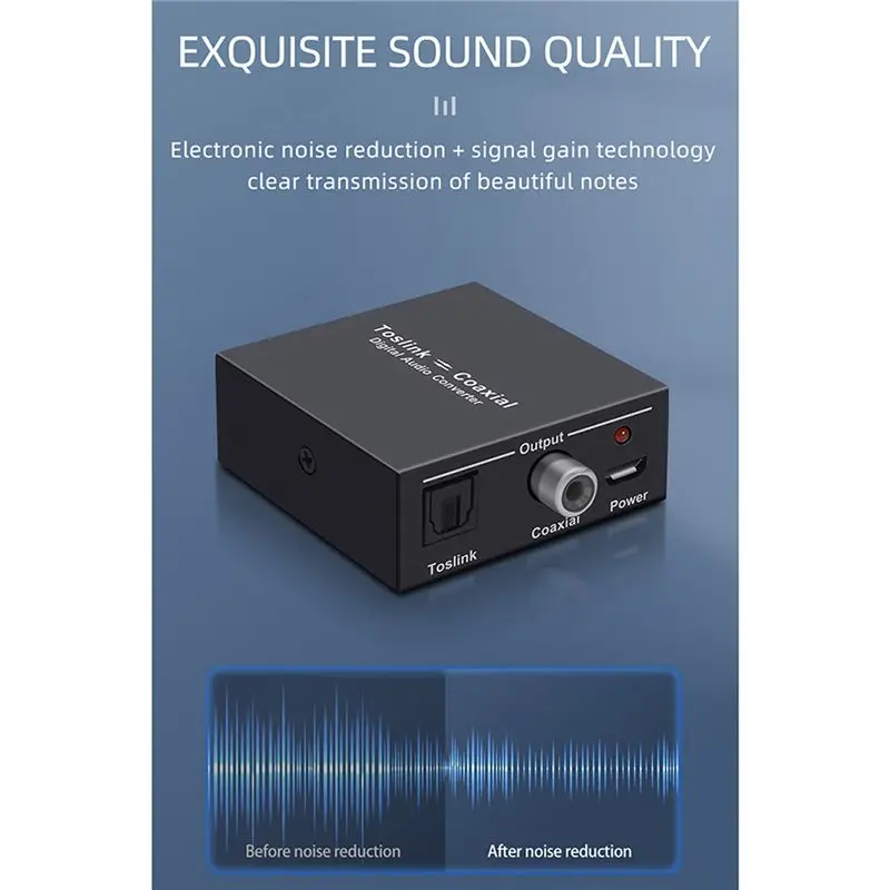 A31T 2X Bi-Directional Digital Audio Converter Coaxial to Toslink Optical SPDIF Adapter