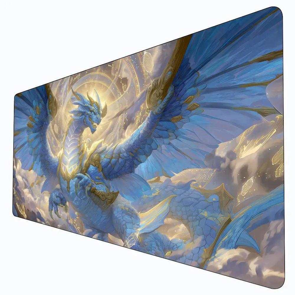 الخيال الأبيض التنين تصميم MTG Playmat ماجيك بطاقة معركة حصيرة عدم الانزلاق دائم 35X60CM قائد Playmat tapete ماجيك mtg