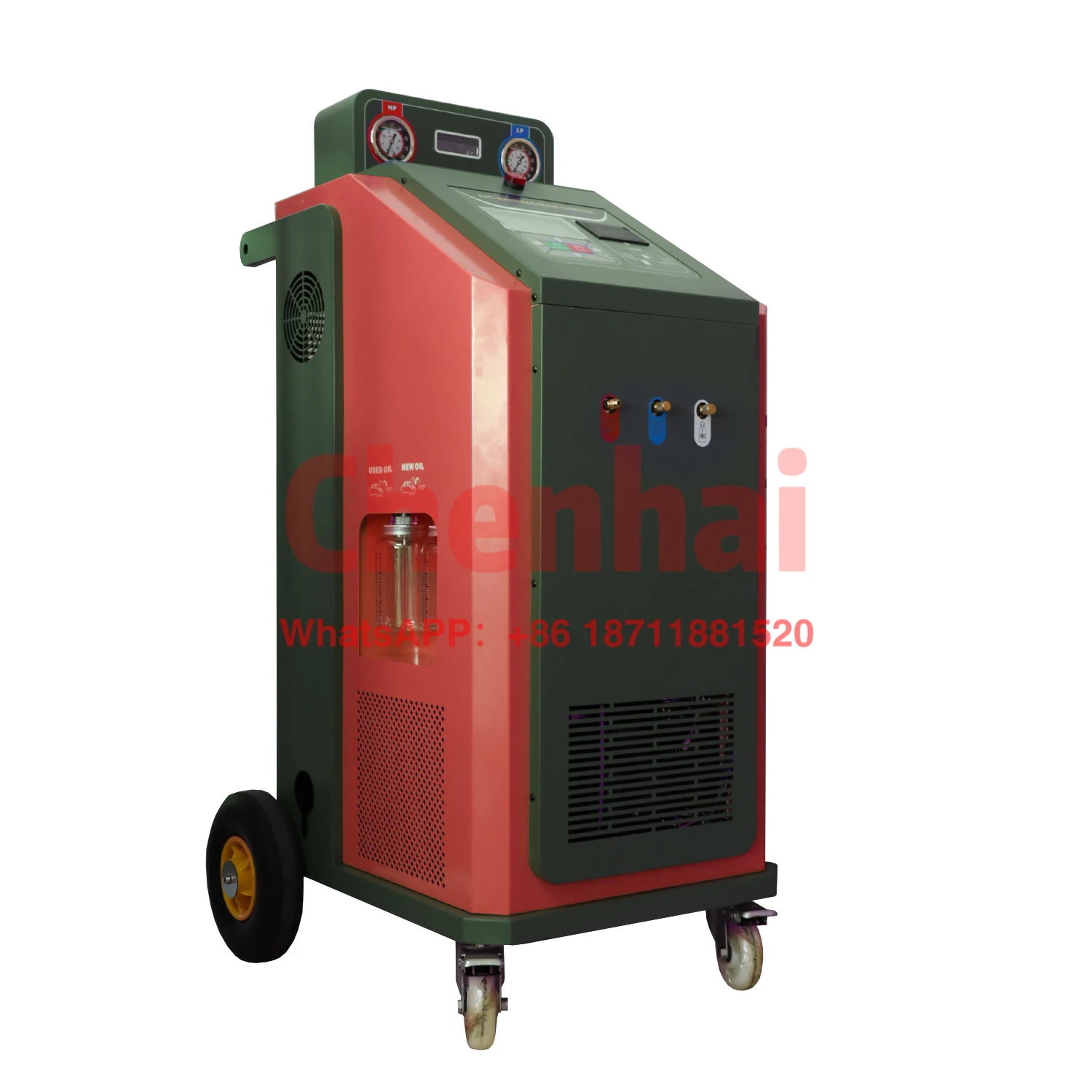 high quality AC service station with LCD printer car refrigerant recycling recharging machine hot sale