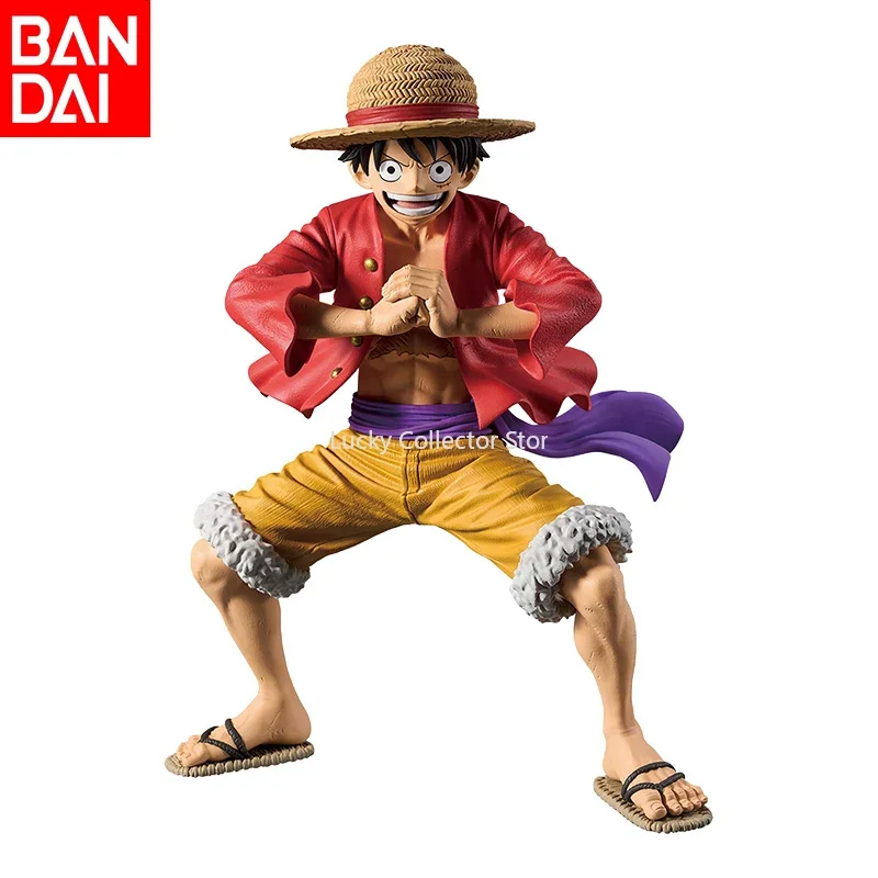 Bandai 100% Original Genuine One Piece Grandista Luffy 2.0 Crouching Fist PVC Scenic Doll Toy Children's Gift Collection Model