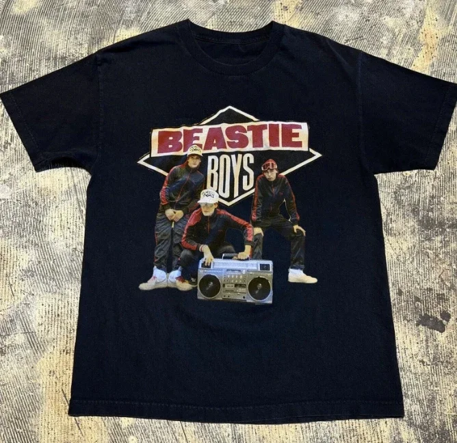 

Beastie Boys Tour Мужская и женская свободная футболка с короткими рукавами и графическим принтом для повседневной одежды Круглая роскошная одежда на весь год