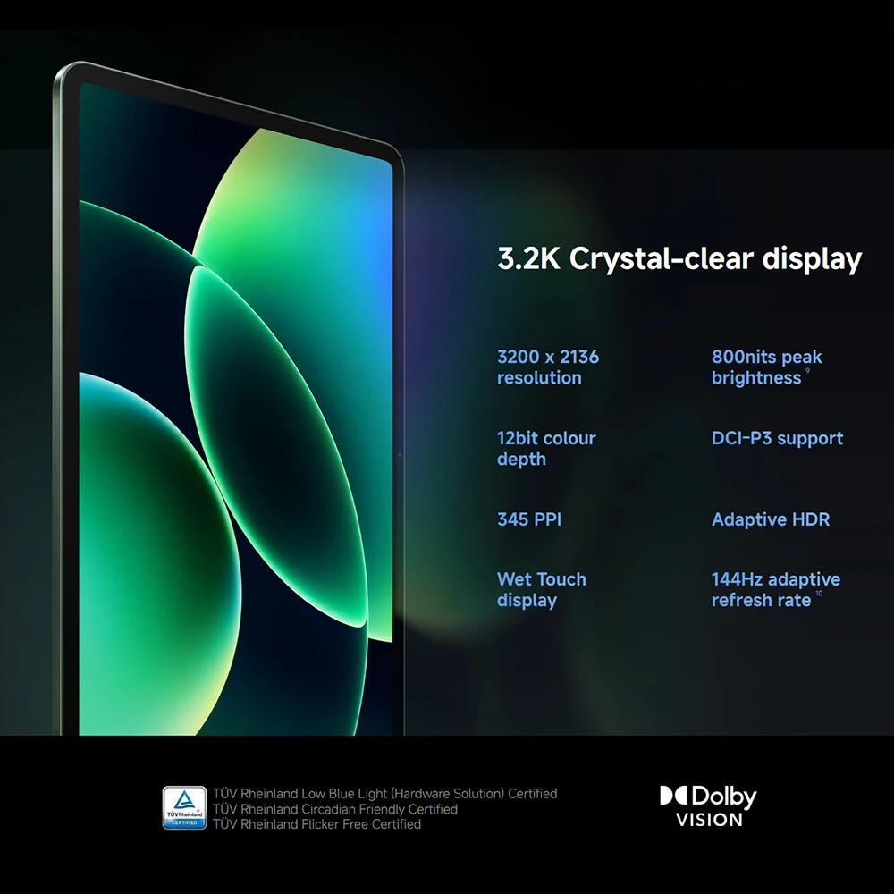 Tablet Xiaomi Pad 8 Pro 2025 con pantalla de 11.2 pulgadas 3.2K, procesador Snapdragon 8 Ultra Edition, Xiaomi HyperOS 3, 144Hz 3