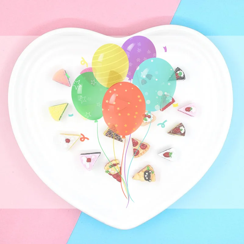 Kawaii Mini Fake Cake 10Pcs Resin Miniature Food Embellishments for DIY Sticker Album Home Decor Ornaments