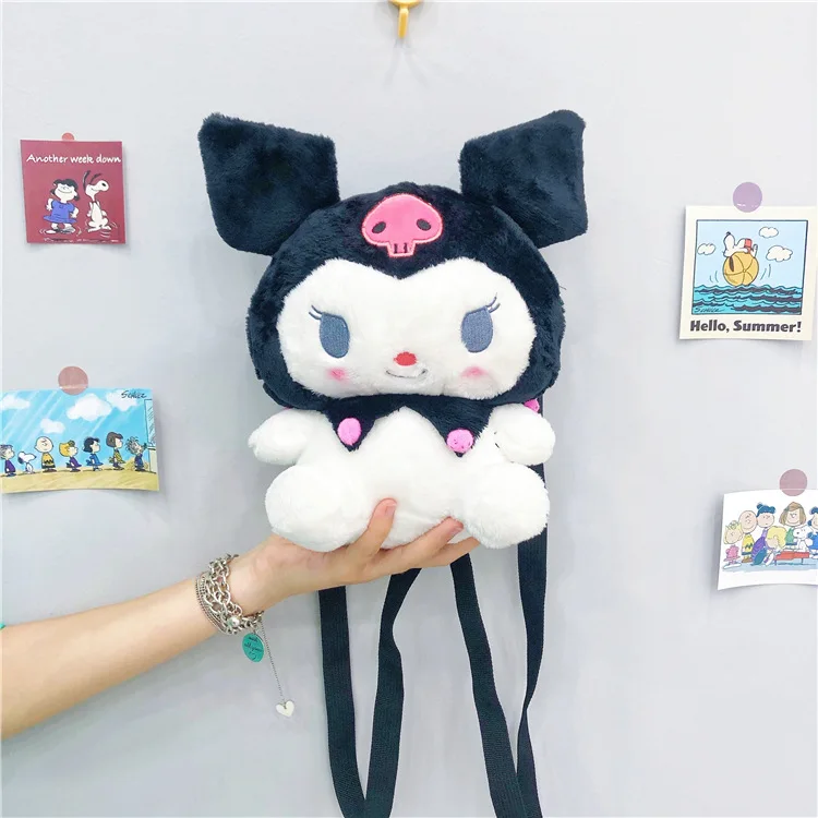 New Sanrio Kuromi peluche borsa bambini peluche borsa ragazze zaino Kawaii farcito giocattoli Plushie Cartoon donne borse ragazzi regali di compleanno