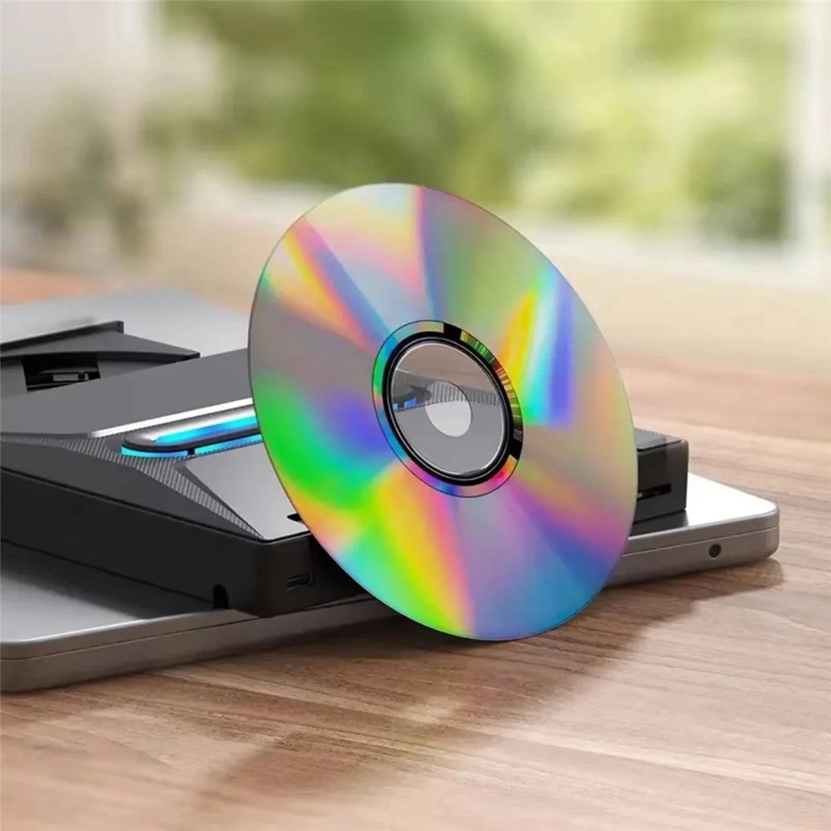 2025+ USB 3.0 External CD DVD Drive High-Speed Portable CD/DVD +/-RW Drive with SD Card Reader, CD ROM Burner, and USB-C Conn