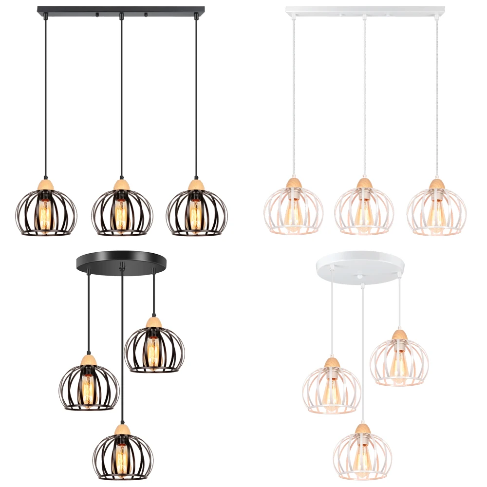 

1/3 Heads Modern Loft Pendant Light Vintage Chandelier Industrial Hanging Lamp Shade Kitchen Living Room Indoor Lighting Fixture