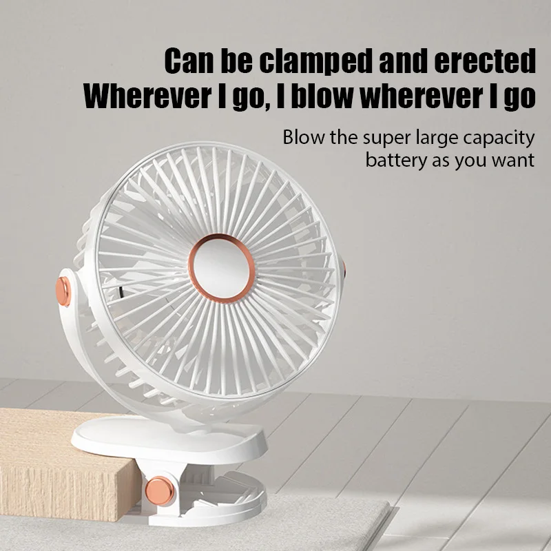 Desktop Hang Clip Fan Rechargeable Portable Air Circulator Ceiling Electric fan Camping Fans With LED Light Clip-on Air Cooler