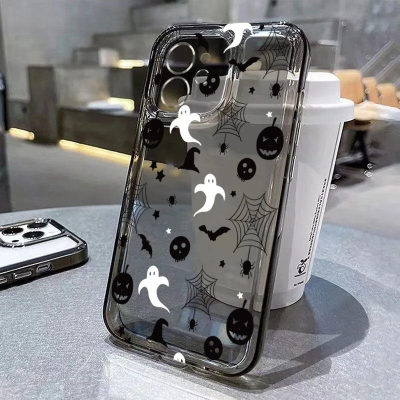 

Cartoon Halloween Phone Case for iPhone 15 14 13 12 11 Pro Max Mini 7 8 Plus SE XS X XR Cover Ghost Fundas for iPhone 16 Case