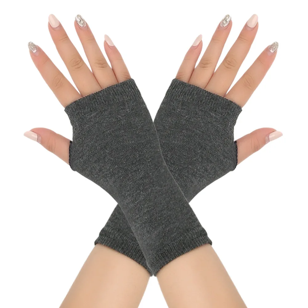 Neue Halbfinger-Sport-Handschuhe mit offenen Fingern, gestrickt, kurz, für Herren und Damen, Herbst/Winter, dünne DIY-Armabdeckung – Detail 26