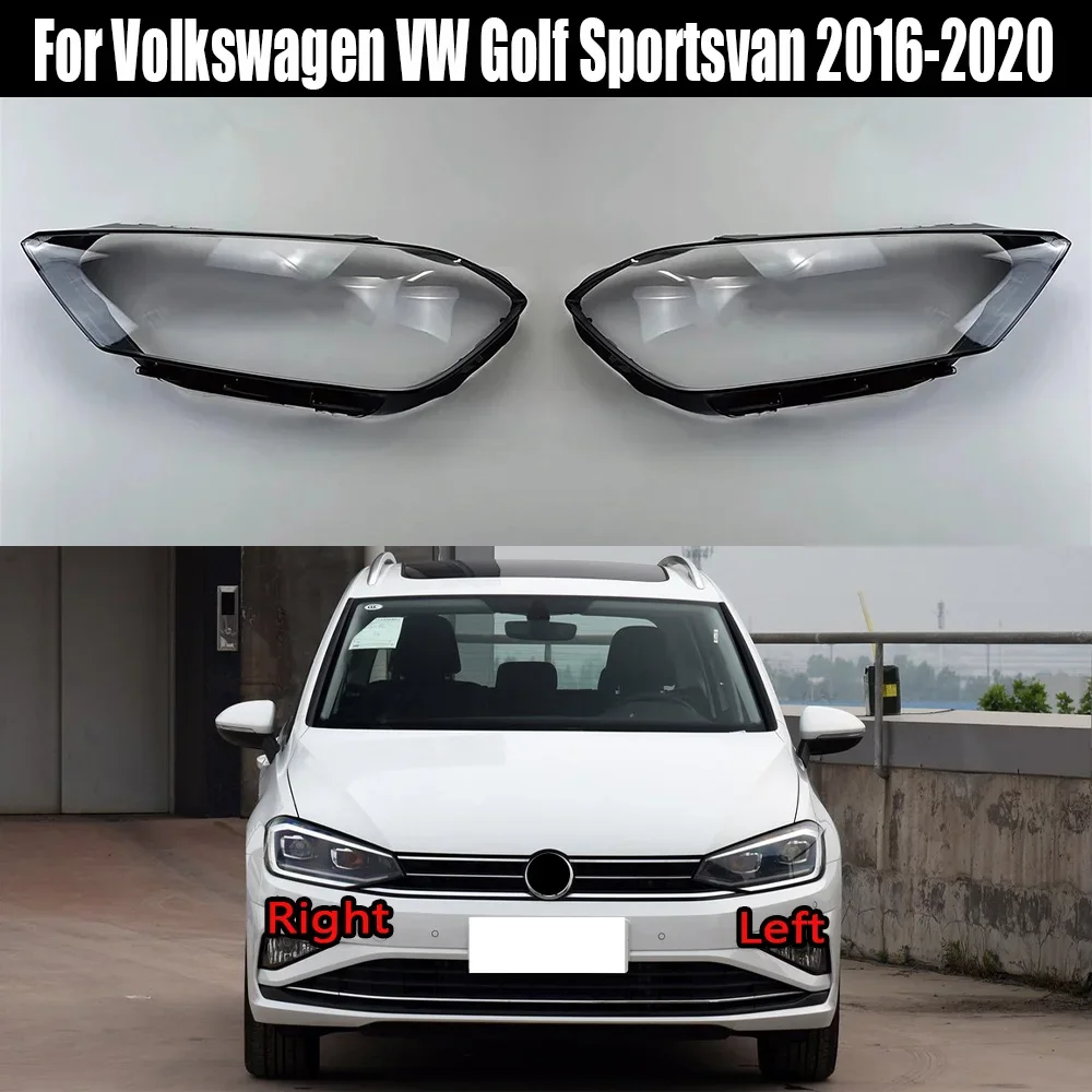 

For Volkswagen VW Golf Sportsvan 2016-2020 Car Front Headlight Cover Lens Glass Headlamps Transparent Lampshad Lamp Shell Masks