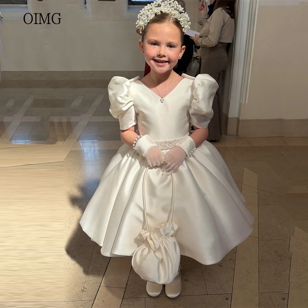 oimg-cute-ivory-v-neck-a-line-flower-girl-dresses-bow-back-puff-sleeves-wedding-party-dress-tea-length-birthday-dress-customized