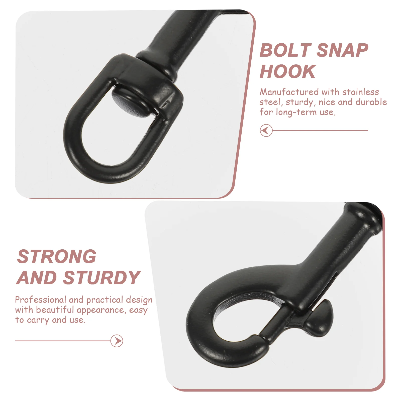 Hook Bolts Snap Hooks Clips Swivel Diving Trigger Stainless Steel Single Eye Strap Belt