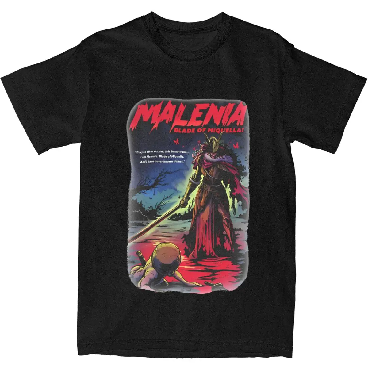 Malenia T-Shirt Summer souls gaming Awesome T Shirts 100% Cotton Harajuku Tshirt For Mens Short-Sleeved Printed Tees