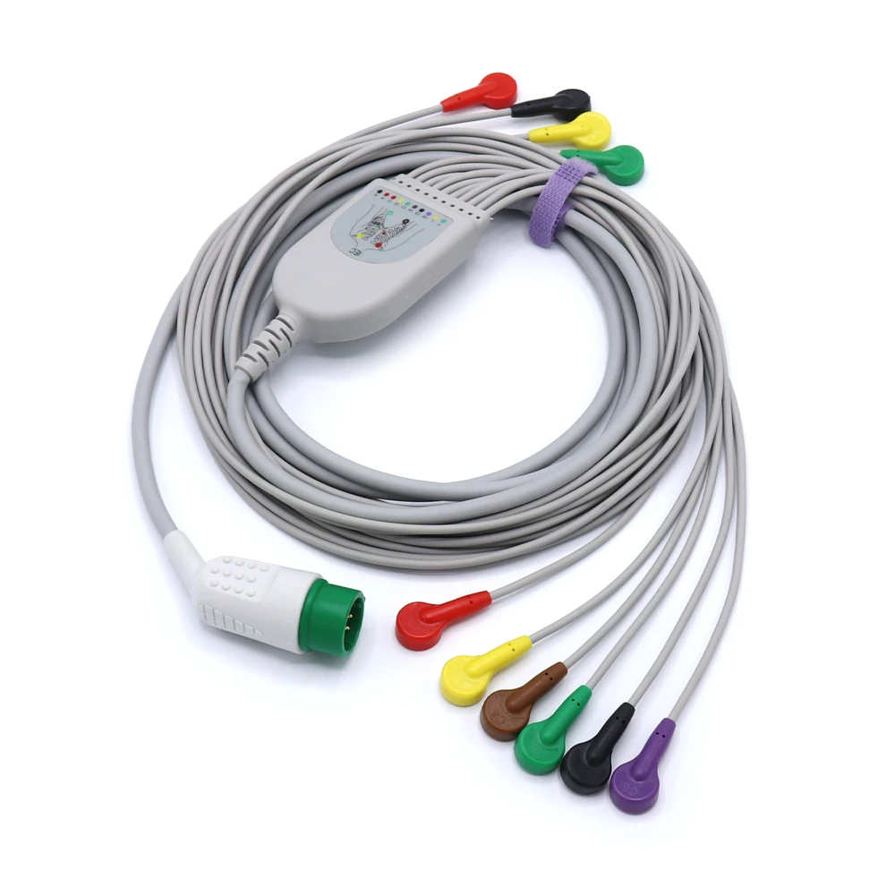 Control Fixed - One ECG Cable Compatible with 10 Leads IEC Snap