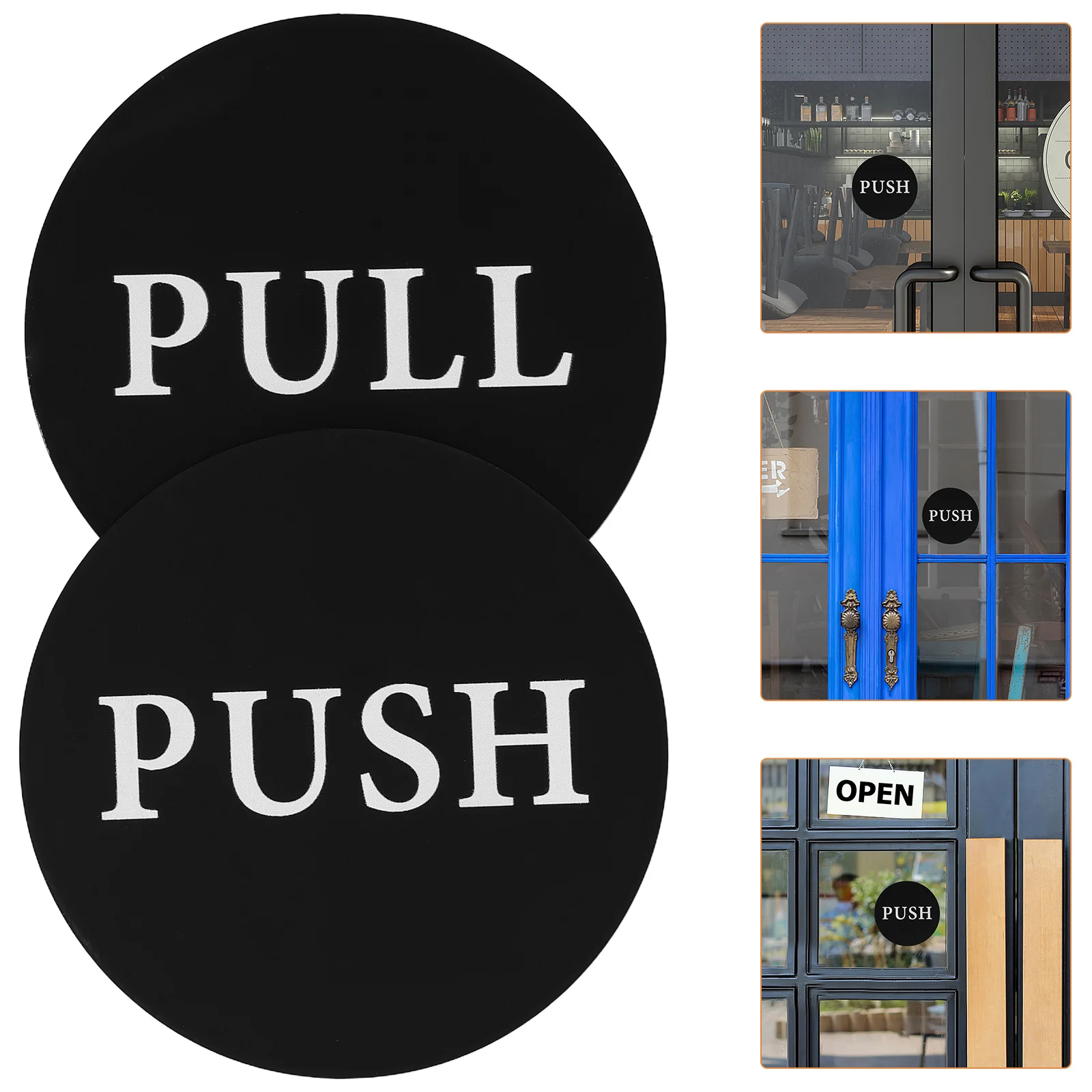 

2pcs Acrylic Glass Door Signs Push Pull Indicators Clear Durable Directional Stickers For Office Bathroom Restroom