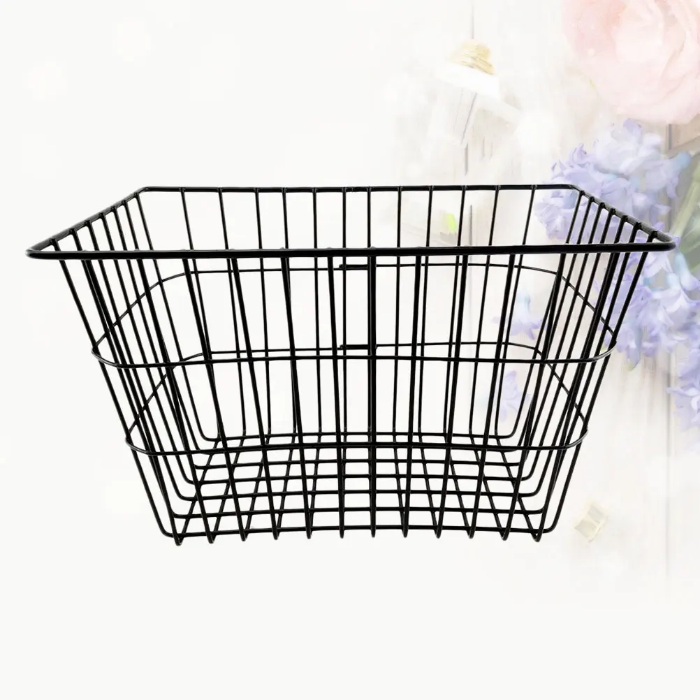 

Bike Basket Durable Rust Resistant Large Capacity Foldable Easy Install Handlebar Storage Container Accessories Net Baskets