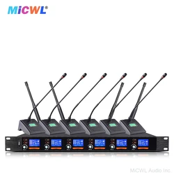 High-End SLX288 6 Channel Desktop 6 Gooseneck Digital Wireless Microphone Conference Meeting Room System Super Cardioid Table