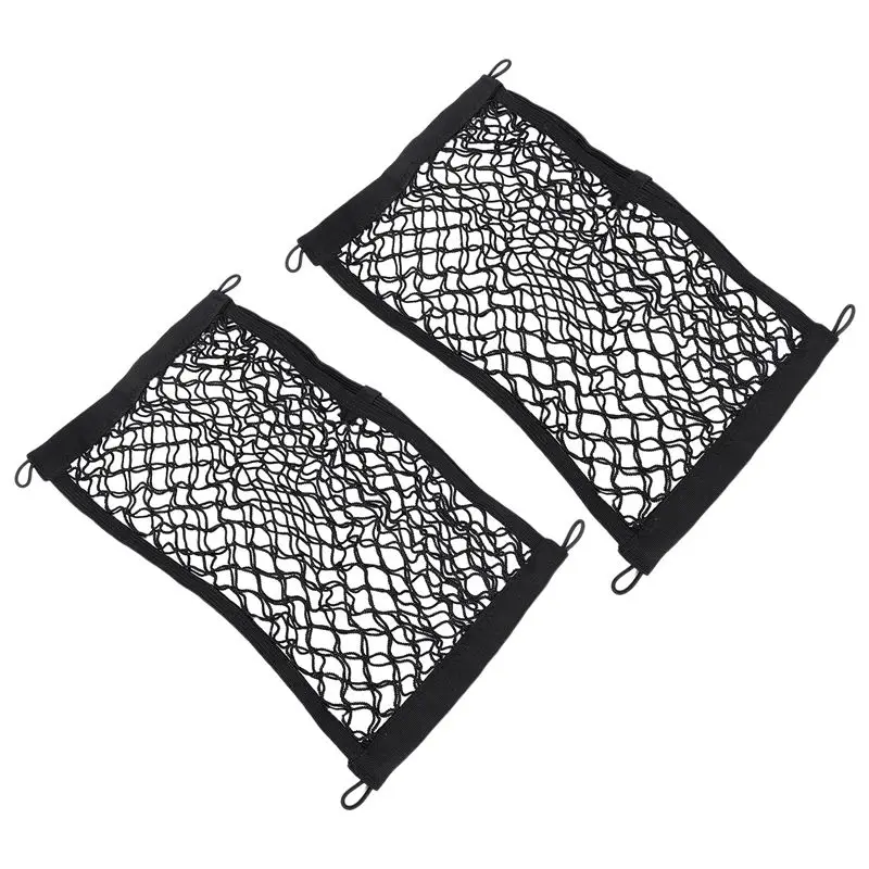 

A54K-2Pcs 45X25CM Car Trunk Net Pocket Car Cargo Storage Bag Car Interior Net Pocket Suitable For Trucks, Cars, Suvs, Boats