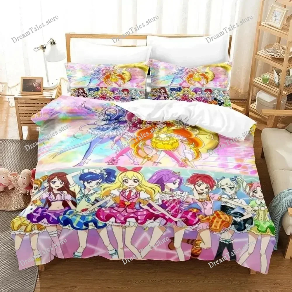 

3D Printing Aikatsu! Cartoons Bedding Set Duvet Cover Bed Set Quilt Cover Pillowcase Comforter King Queen Size Adult Bedding741