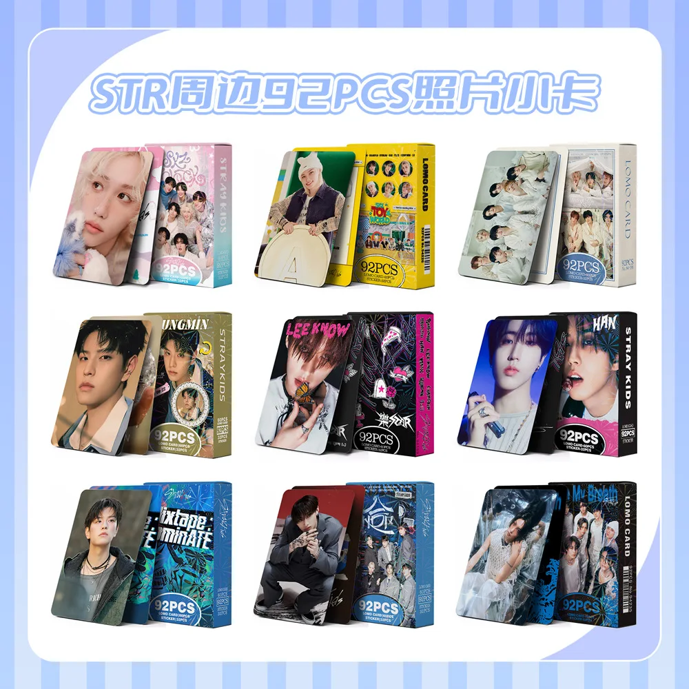 

Коллекционные фотокарточки Stray Kids (92 шт.) из альбома Karma, коллекция Lomo с Феликсом, с наклейками, для фанатов K-Pop, подарок для коллекционеров