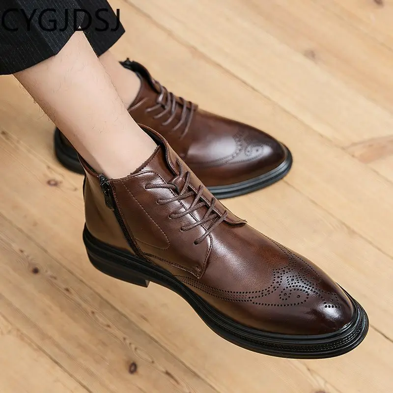 

Casual Shoes for Men Ankle Boots for Men Casuales Stivali Leather Shoes for Men Black Boots Werkschoenen Zapatillas De Hombre