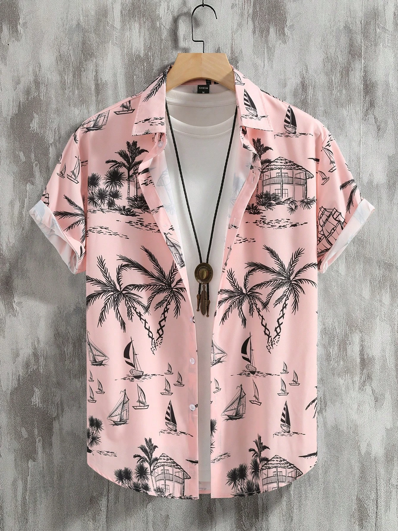 

Men's Vacation Palm Tree Printed Casual Short Sleeve Shirt Beach Shirt For Men Oversized Shirt Men's Clothing Check Shirt Tees
