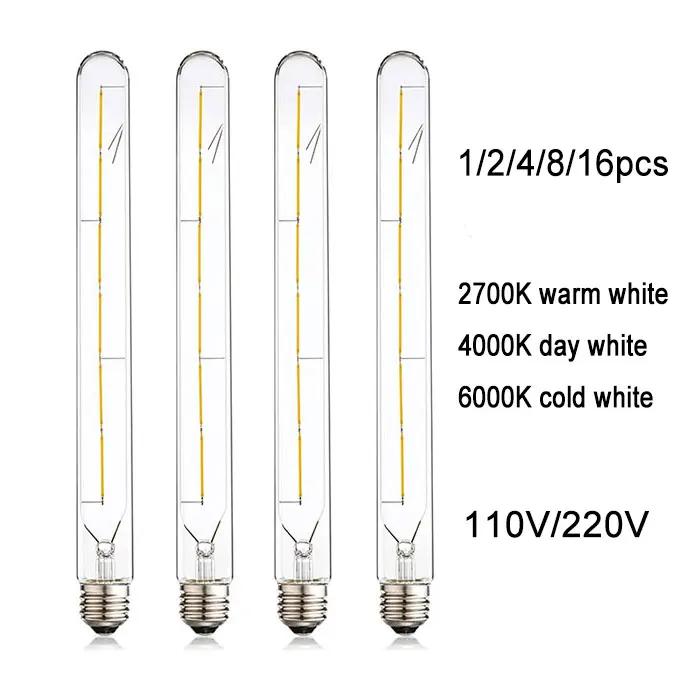 T30 Long Tube Edison LED Filament Bulb 30cm 6W E26 E27