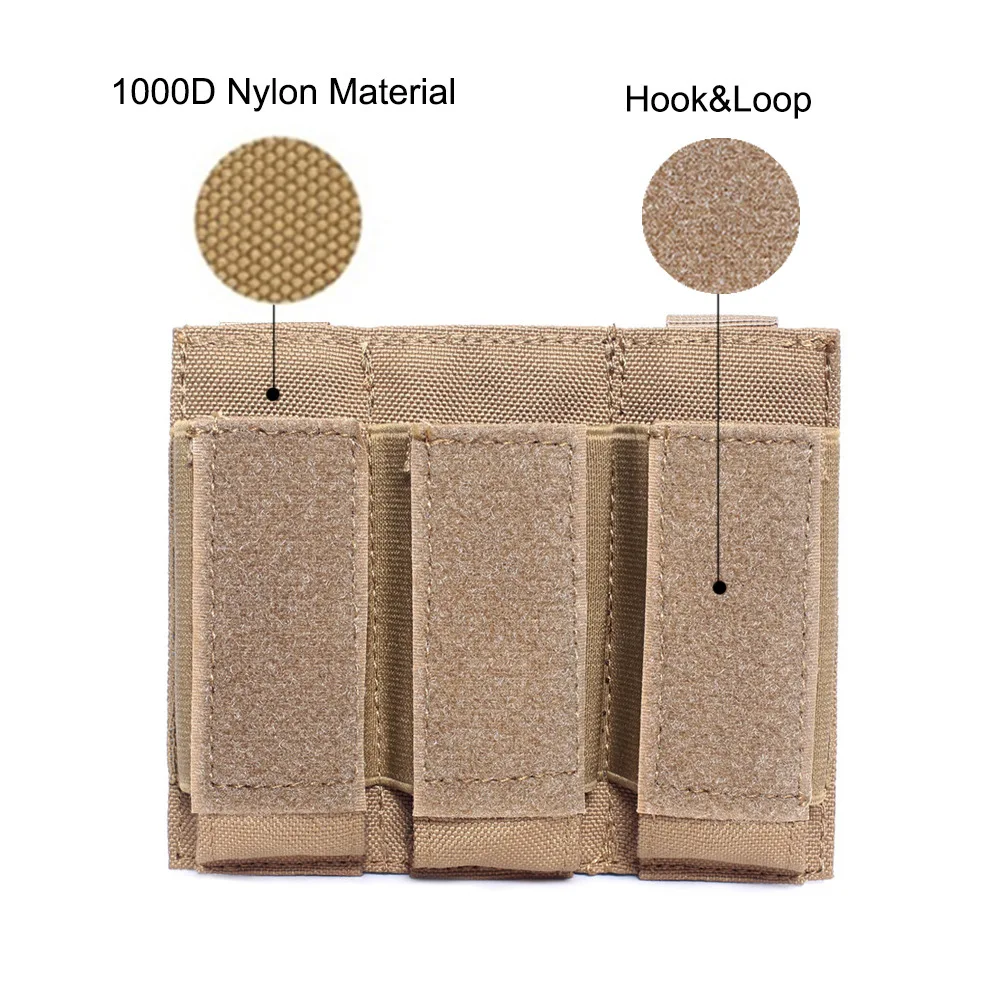 Taktyczna potrójna 9mm etui na magazynki pistolet Mag etui kabura dla Glock 1911 92 CZ akcesoria myśliwskie torba do przechowywania Molle