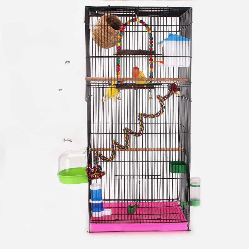 

Modern Metal Bird Cage Accessories Large Budgie Canary Hamster Cage Parrot Carrier Maisons Petits Animaux Pet Furniture CY50BC