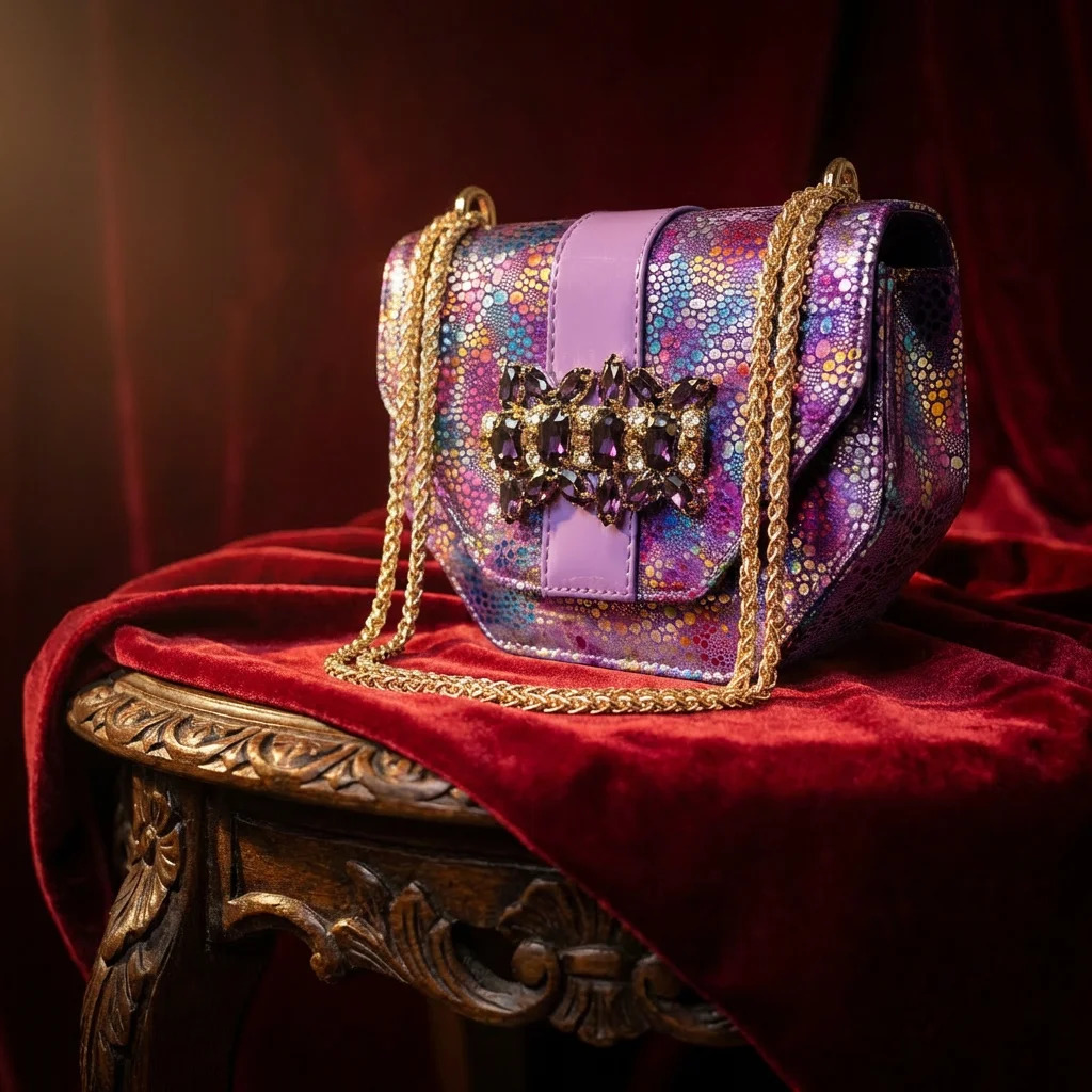 New Arrive Nigerian Women Heel Party Shoes and Bag Set Purple Colour Rhinestone Handbag Italian Design Wedding INS 2026