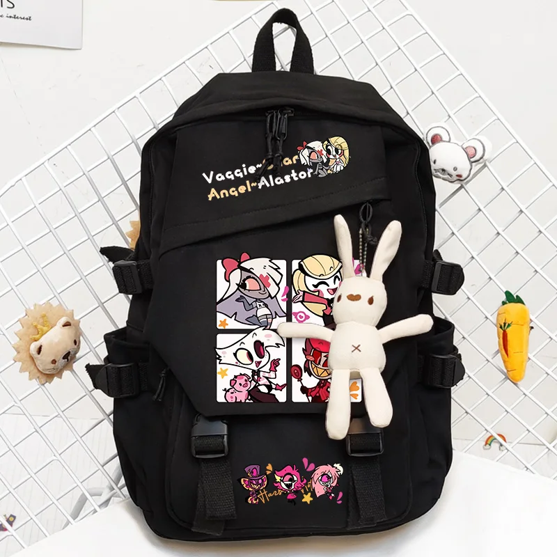 Fashion Anime Hazbin Cosplay Backpack Charlie Vaggie Role Student Casual Large Capacity Shoulder Bags Ancient Style School Bag