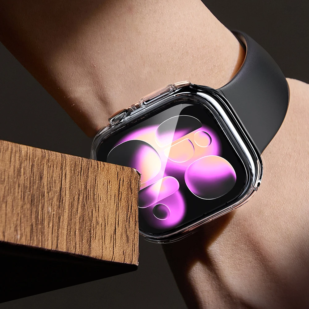 강화 유리 + 커버 애플 워치 케이스 11 46mm 4 - Smartwatch Band Accessories 리뷰 및 가격