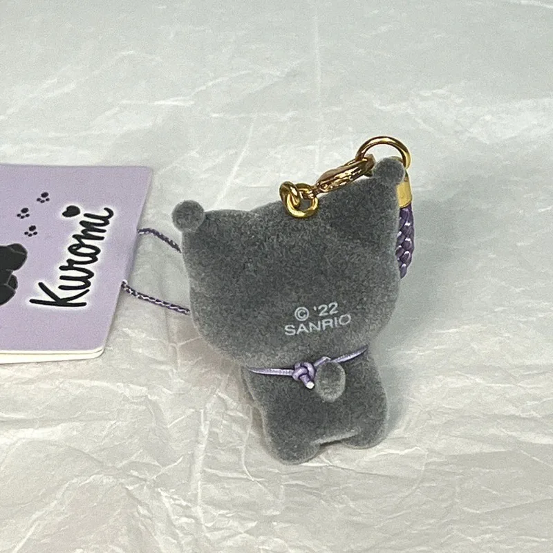 Sanrio Kawaii Lucky Kuromi Flocking Pop Nieuwe Cartoon Anime Karakter Accessoires Sleutelhanger Schooltas Hanger Stuur Meisje Speelgoed Cadeau