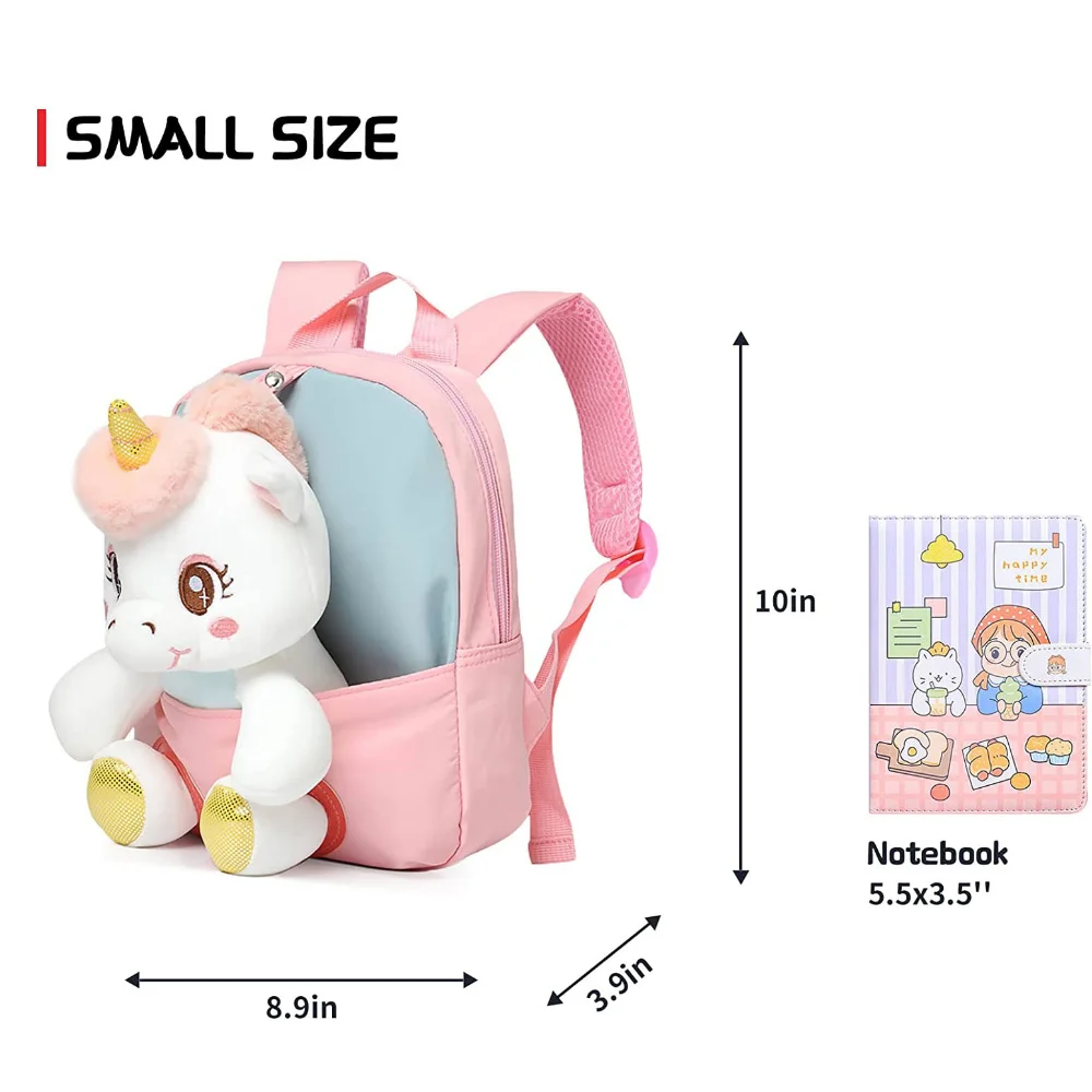 Personalised Toddler Unicorn Backpack Girls Kids Toy Backpack Small Stuffed Animal Backpack with Plush Unicorn Cute for 3-6 Year