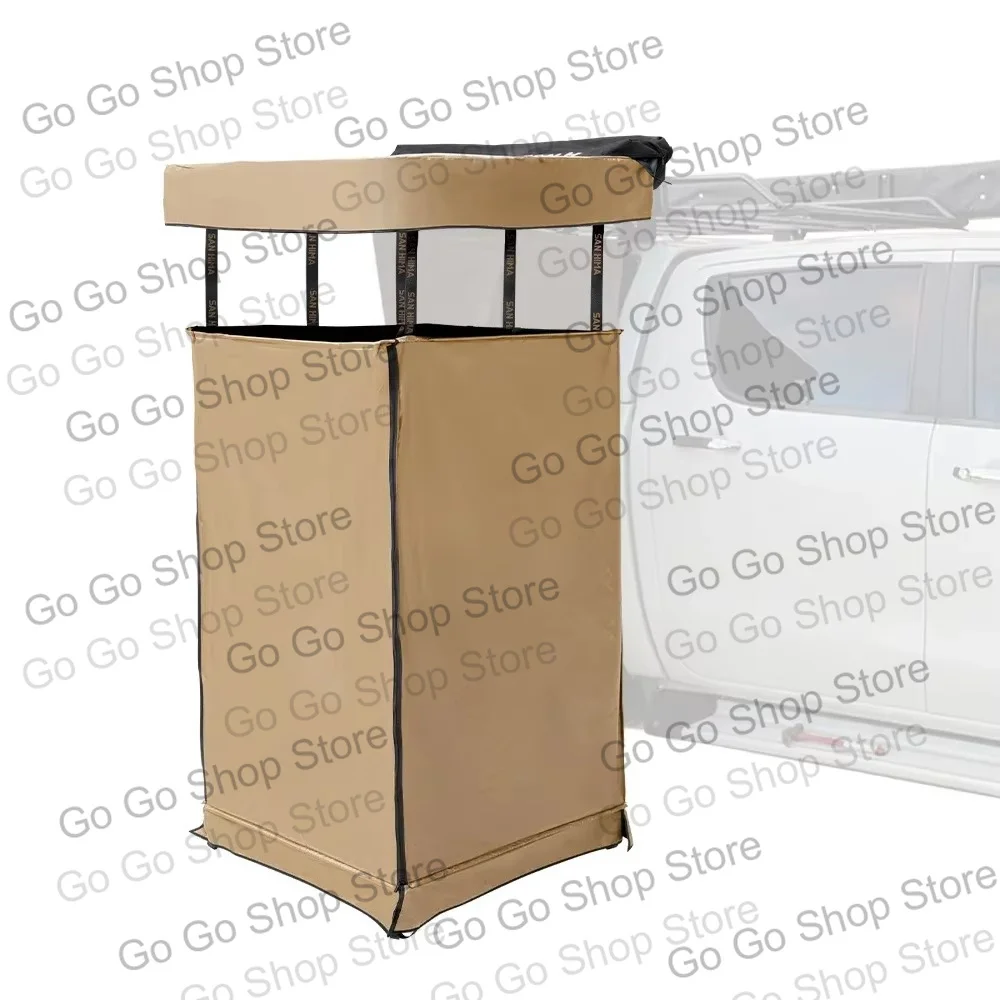 Light Portable Foldable Camping Shower Tent Awning Car Side Shower Tent Toilet Bath Tent Built-in Light Emitting Diode Bar