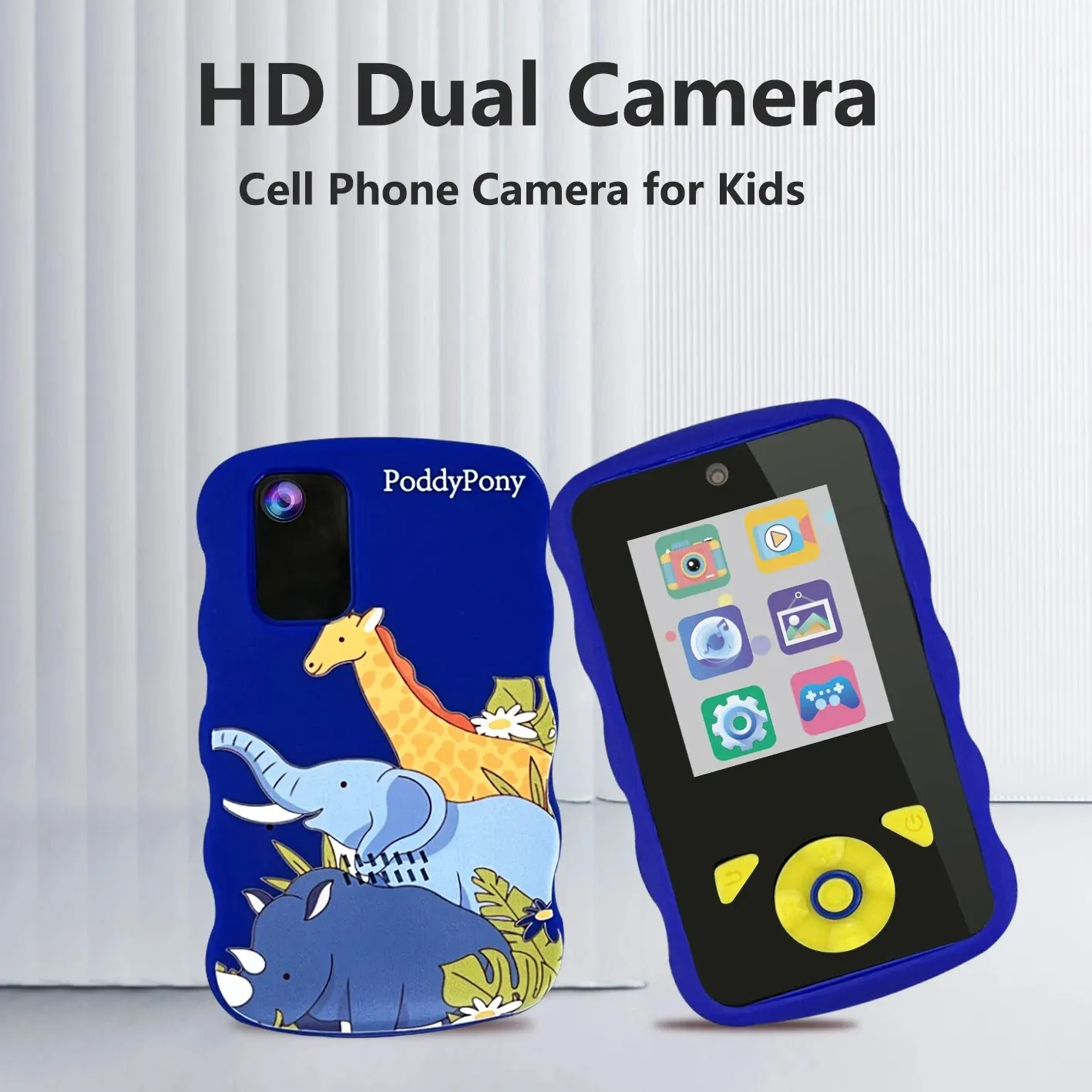 Educational Kids Smart Phone 1080P Digital Dual Selfie Camera Girls and Boys Birthday Festival Great Gift Video Tracker 32G Card