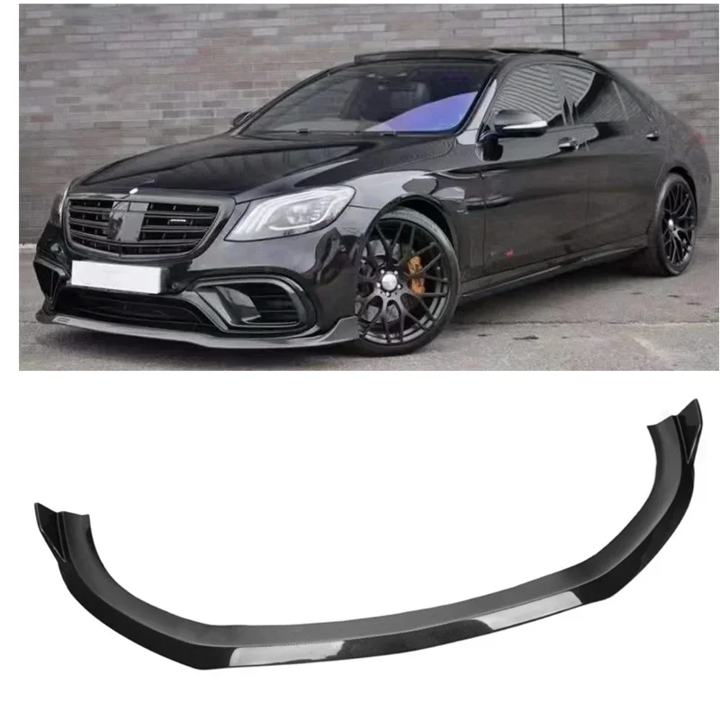 

W222 S63 2017- 2020 Carbon Fiber front lip for Mercedes Benz S class W222 B Style front bumper spoiler Lip