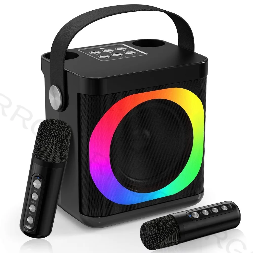 High Power Karaoke Bluetooth Speaker Portable 360 Stereo Surround Wireless Subwoofer Supports TF Card/USB AUX- In for Home Party