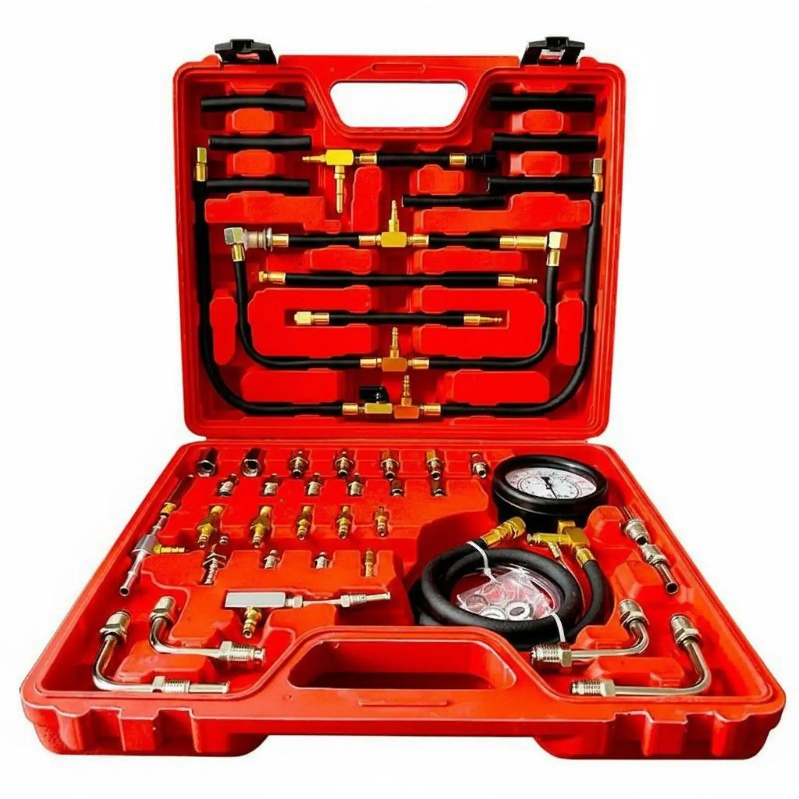 Automobile Fuel Gauge Kit Reinforced Hose Petrol Pressure Diagnostic Tool Set for Auto Repair Garage Maintenance
