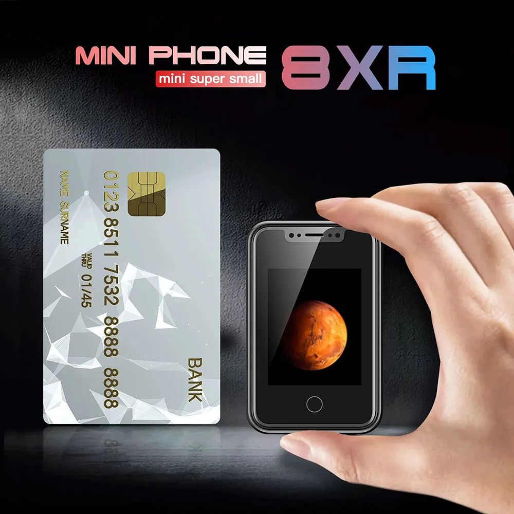 8XR Super Mini Smartphone 1.77inches Touch Display 2G GSM Mobile Phone Wireless Dialer Small Phone SMS Multimedia CellPhone