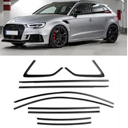 10pcs Exterior Window Trim Gloss Black Protect Molding Seal Strip Styling Weatherstrips For Audi A3 S3 RS3 8V Hatchback 2013-20