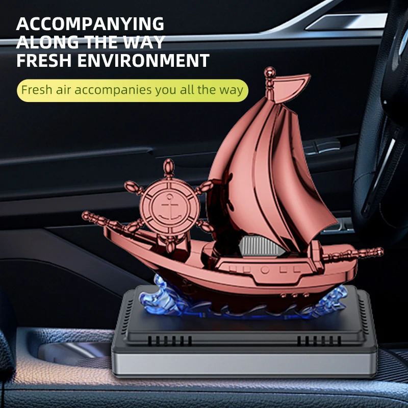 Solar Car Diffuser Perfume Air Freshener Ornament For Car Dashboard Boat Shape Design Perfume Fragrance Diffuser Odor