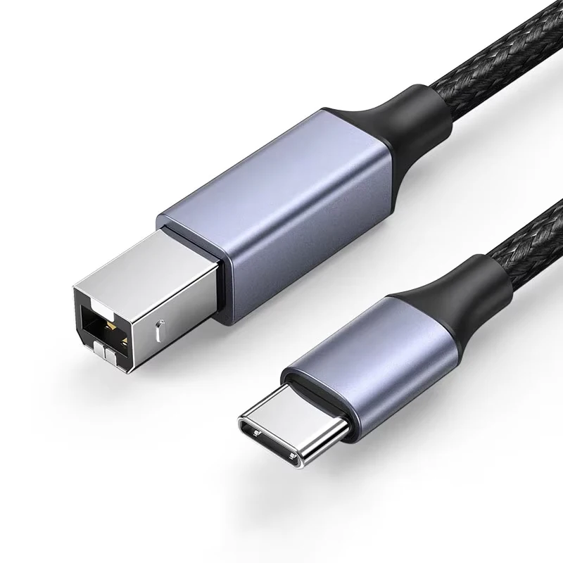 Cable de Impresora USB B a USB A Tipo C, Cable de Escáner USB 2.0 Macho a Macho, Cable de Impresora de Alta Velocidad para HP, Canon, Epson, Dell, Lexmark