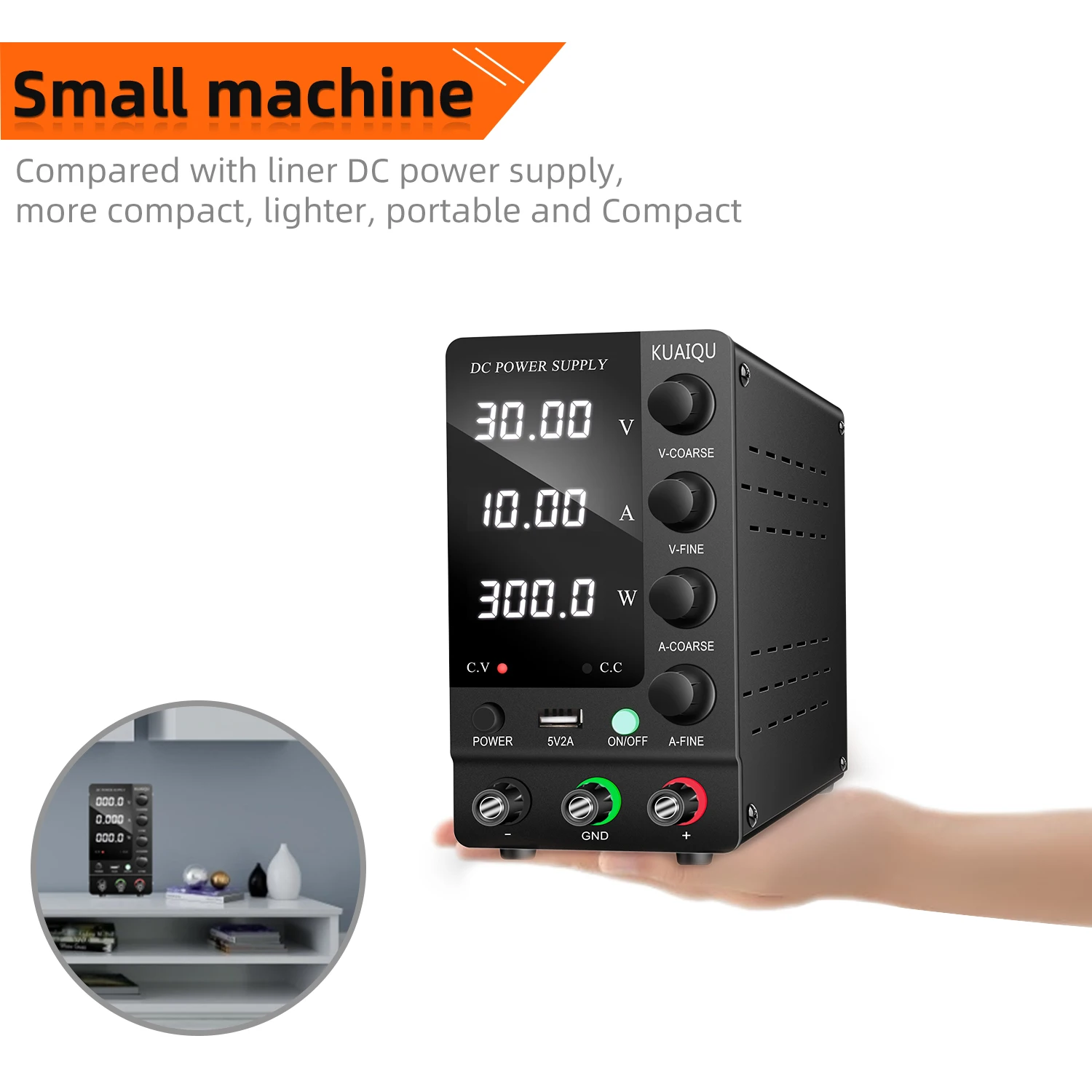 KUAIQU Adjustable Switching Power Supply 30v 10a,Laboratory Power Supply 32v 6a Voltage Regulator Current Stabilizer SPS-C3010