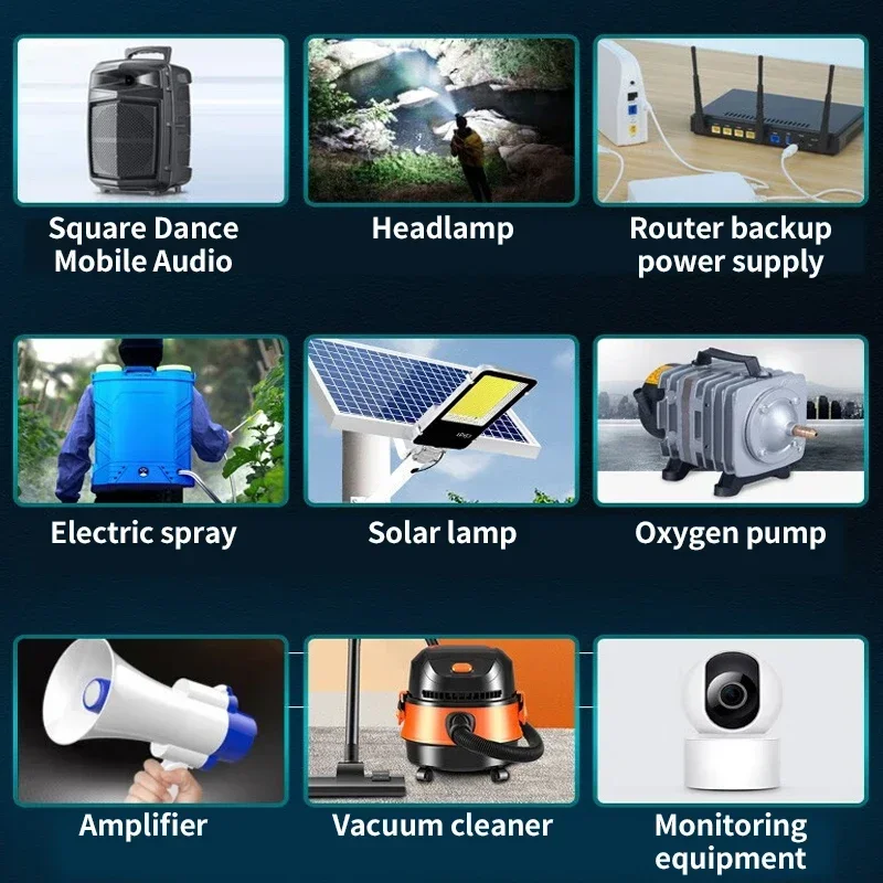 Aleaivy 12V 20Ah 18650 bateria de lítio com BMS para equipamentos elétricos de 12V, luzes de hérnia, amplificadores, monitoramento de plugue DC