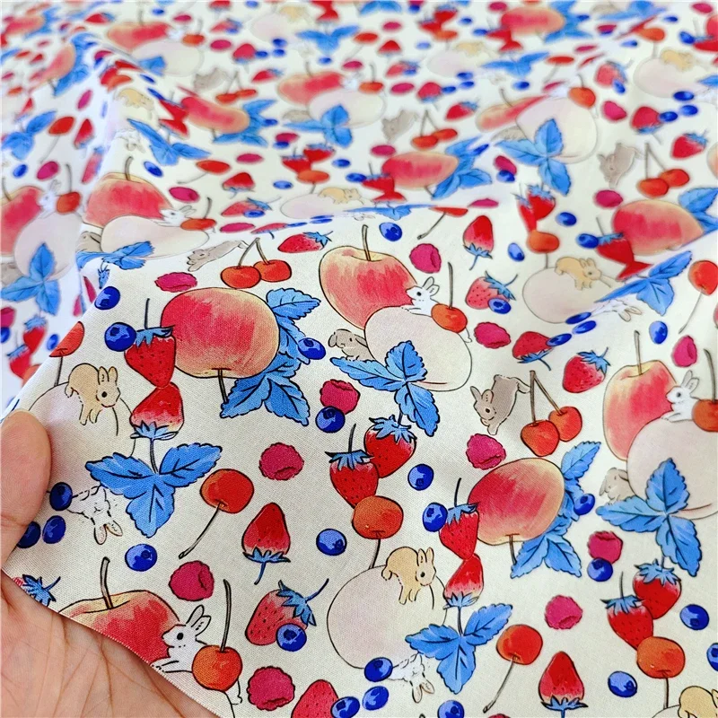 100 Cotton Rabbit Printed Fabric By Meters Cloth for Baby Clothing Home Background DIY Sewing Bunny Fabrics with Cute Cartoon